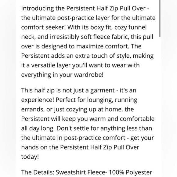 NEW Rise by Lularoe Persistent Half Zip Pull Over Fleece Sweatshirt Size 1X - Picture 5 of 15